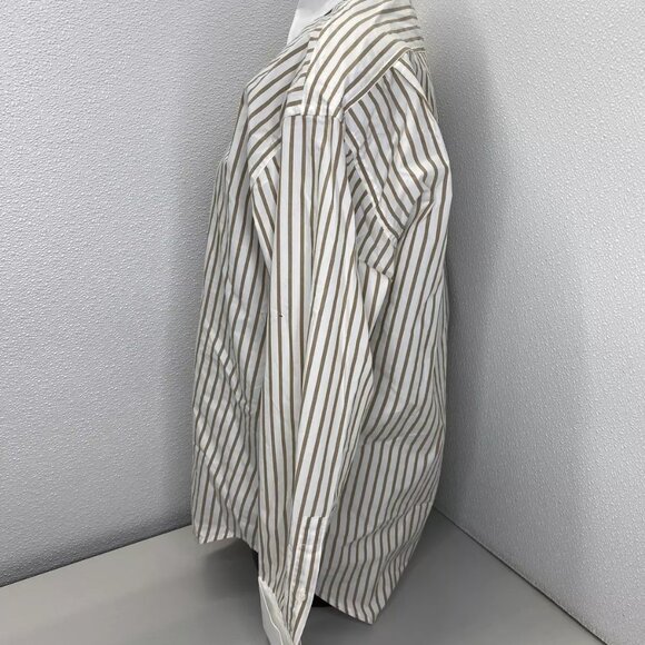 NEW FILIPPA K Women’s Tuxedo Shirt White/Light Brown Size 2 Cotton Striped - Picture 9 of 11